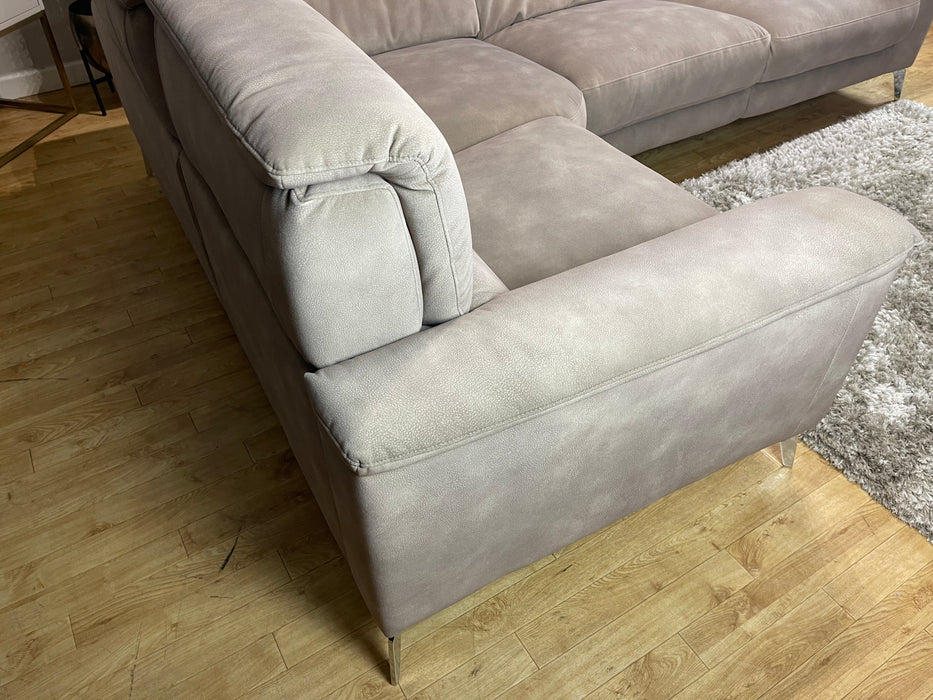 Illinois Fabric 1 Seater Corner 2 Seater - Lifestyle Mottled Latte - Power Recliner (WA2)