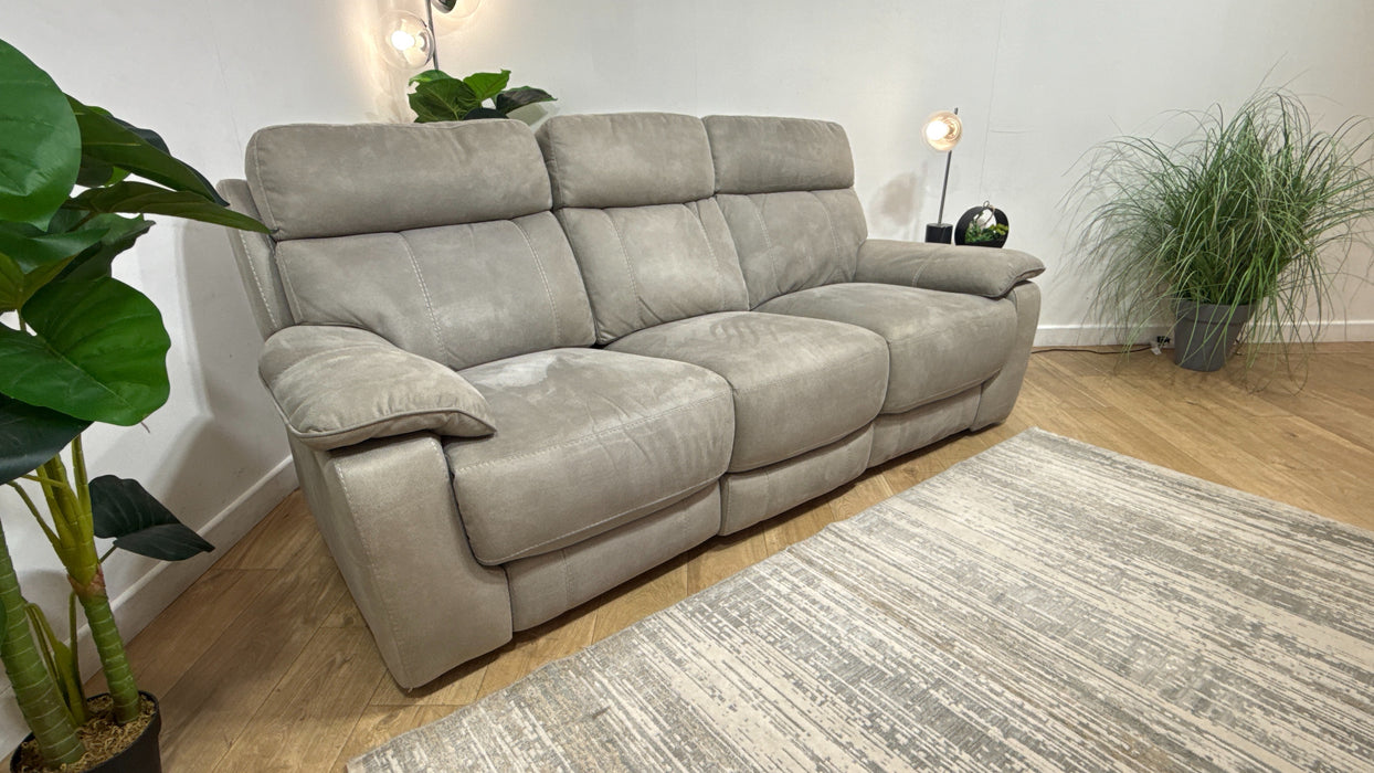 DFS Emery 3 Seater Fabric Manual Recliner in Misty