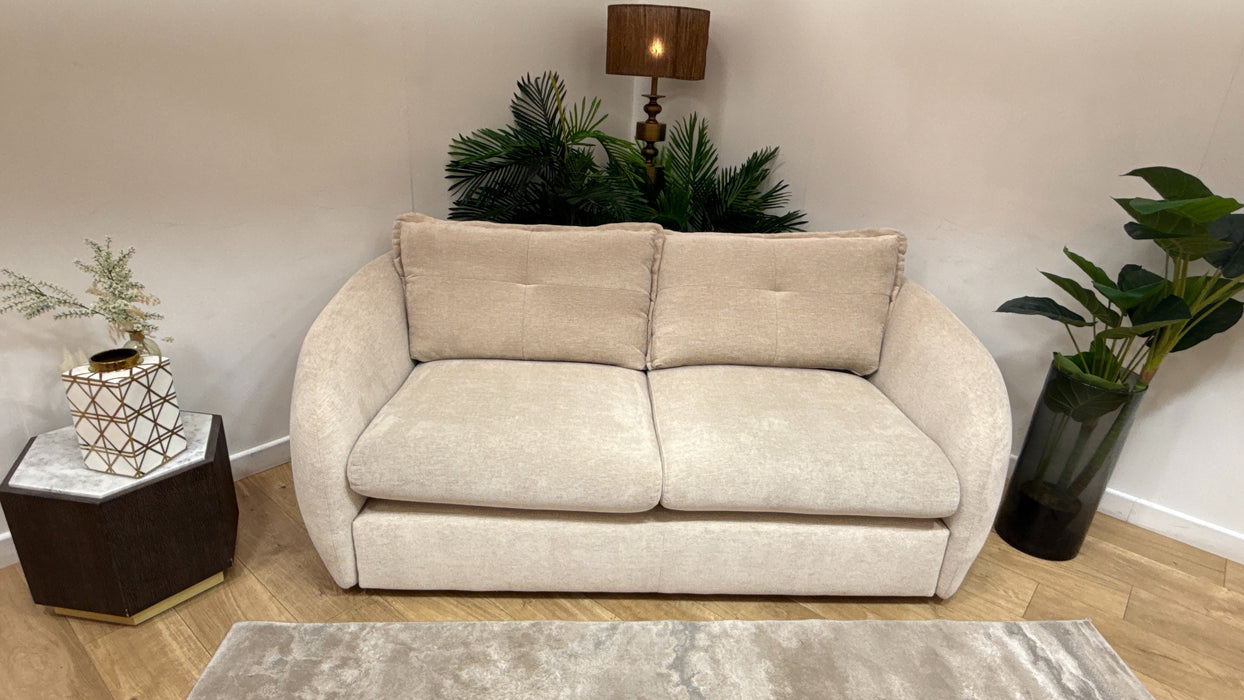 Sofology Portobello Fabric 3 Seater Sprung Seats in Linen Look Chenille Natural Mix
