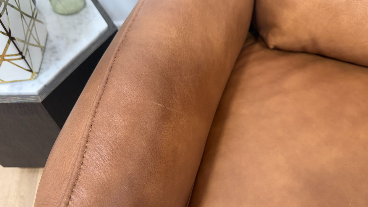 Sofology Adler Leather Asymmetric 4 Seater in Relaxed Soft Tan
