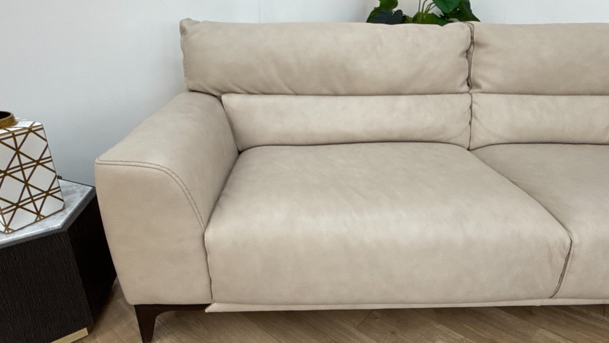 Sofology The Sassari 4 Seater Leather Sofa in Gemini Bone