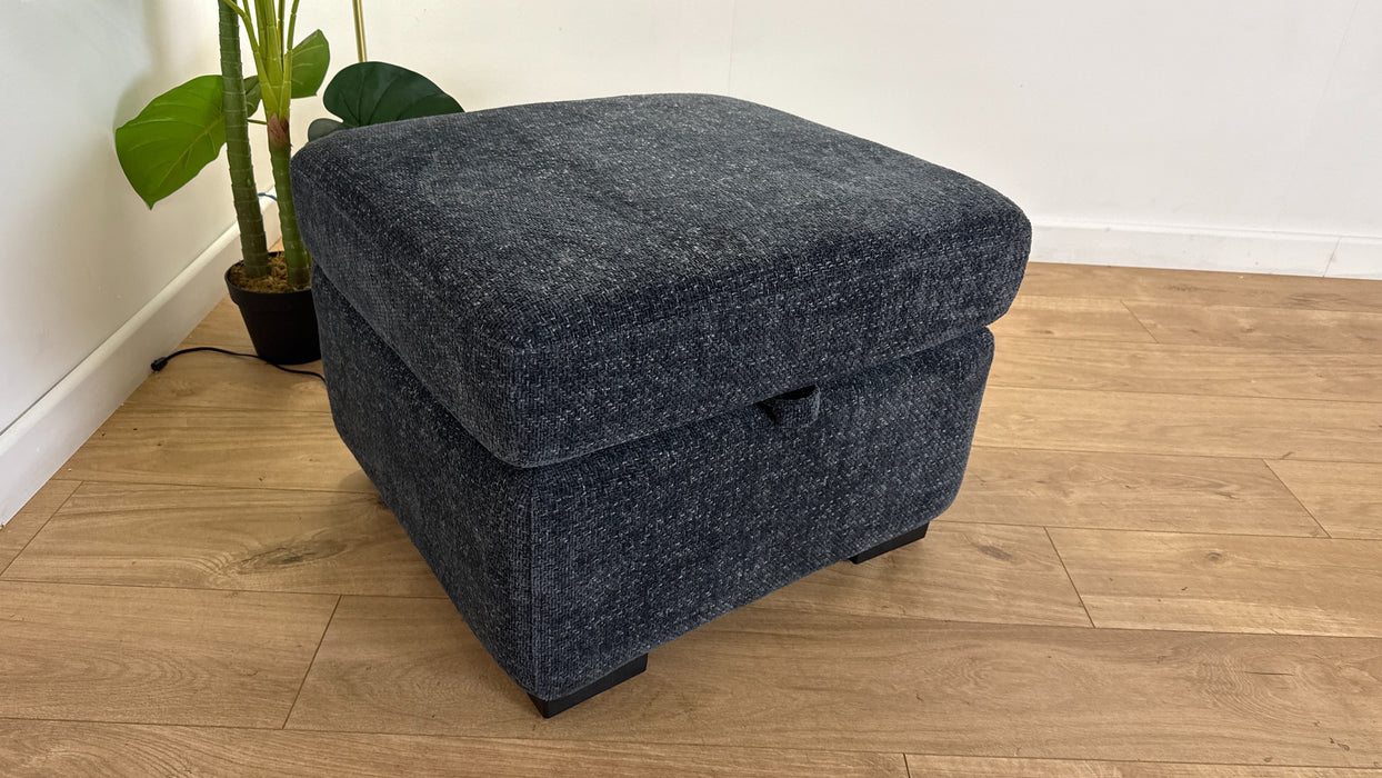 DFS The Fontaine Express Fabric Storage Footstool in Navy Combination