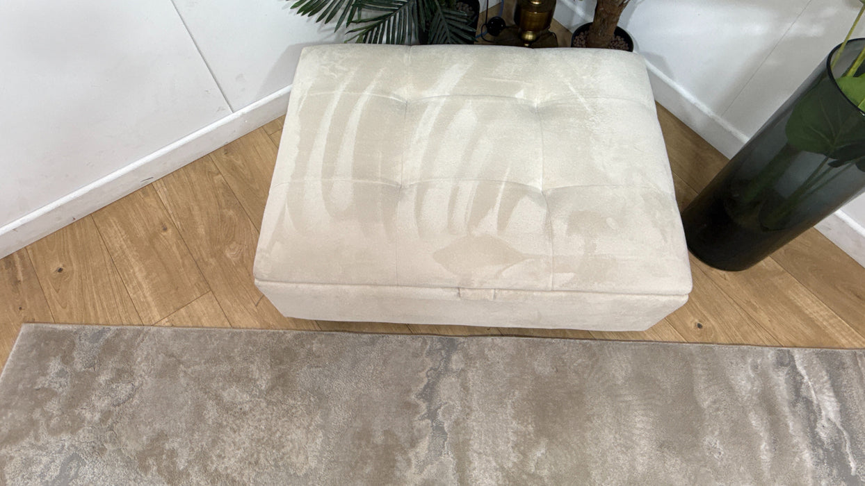 Sofology Ascot Fabric Storage Footstool in Soft Sherpa Natural
