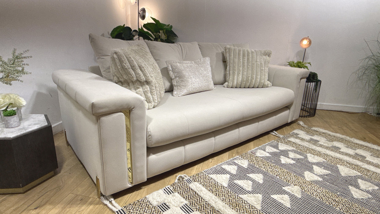 Sofology Oscar 3 Seater Fabric Sofa in Super Matt Ecru Mix