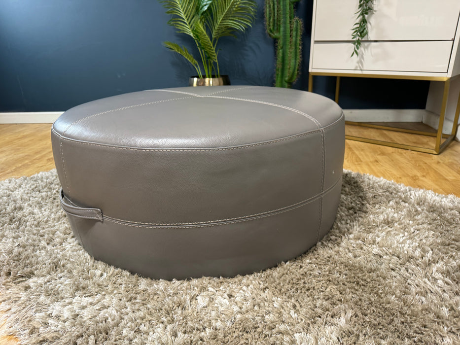 Lucca Round Footstool Le Mans Fossil Grey - (WA2)