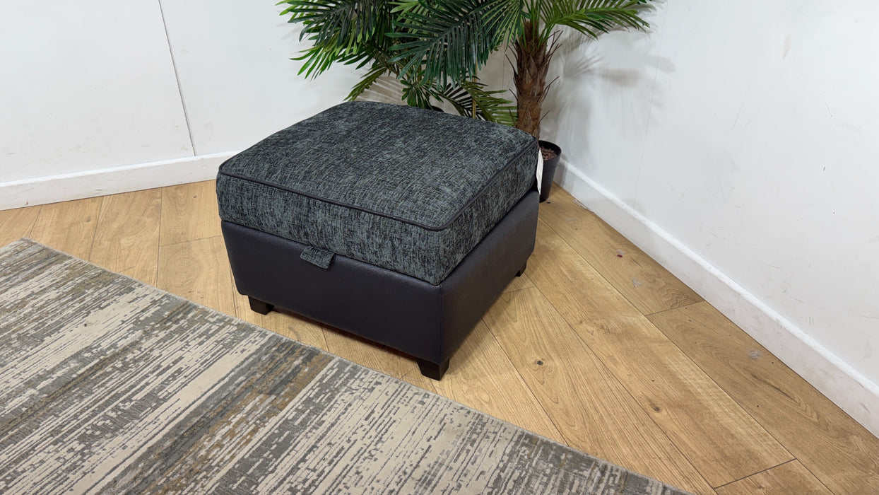 DFS Evisa Storage Footstool In Charcoal & Black