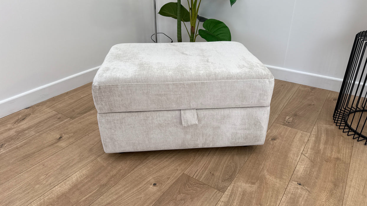 The Fitzrovia Footstool - Fabric - Luxury Chenille Mist