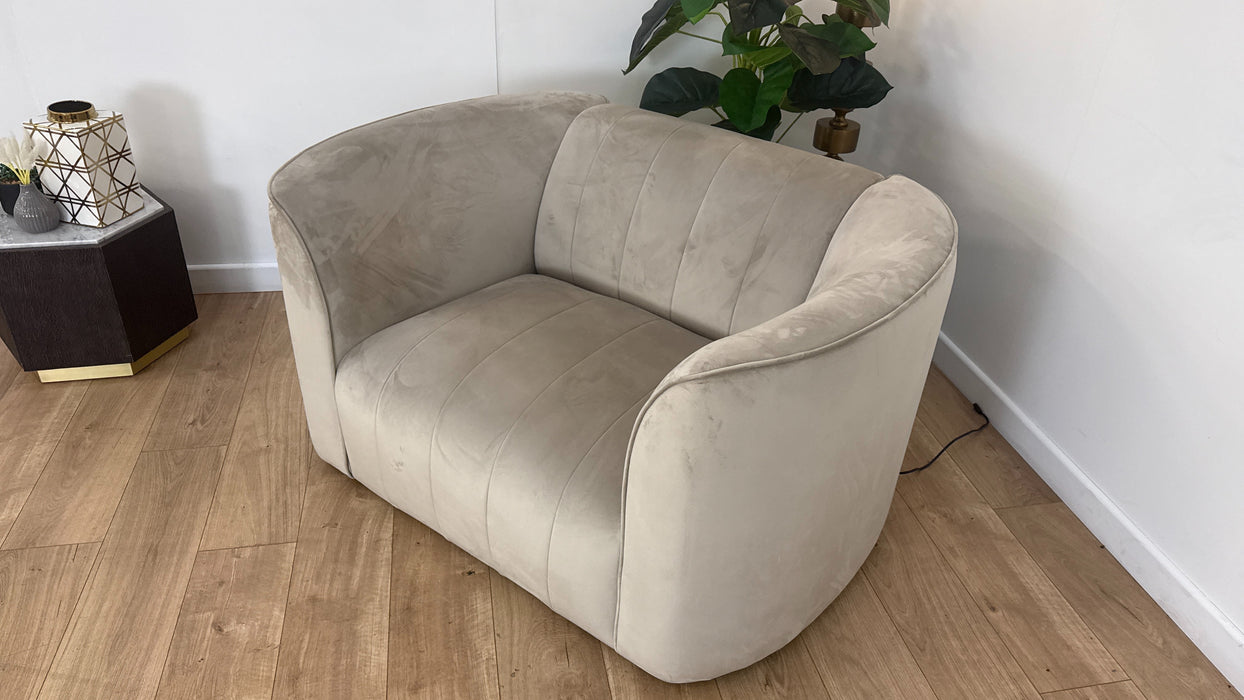 Sofology The Fitzrovia Fabric Chair in Matt Velvet Stone Without Trim