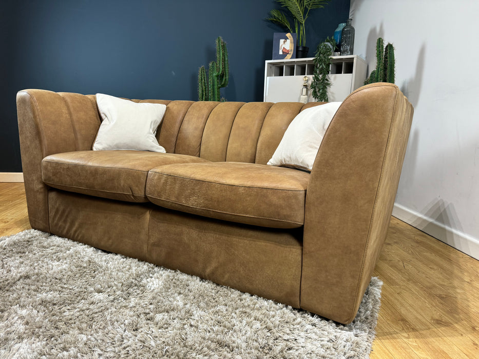 Downtown Leather 2 Seater - Character Leather Tan