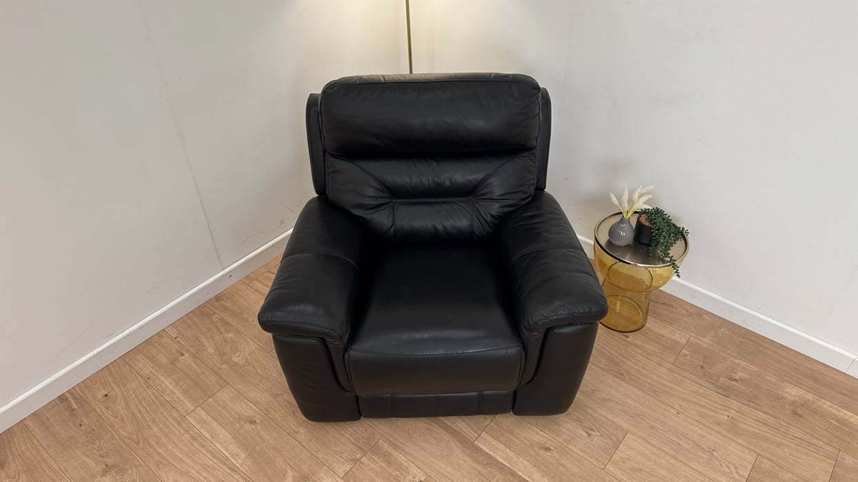 Nixon Black Leather Manual Recliner