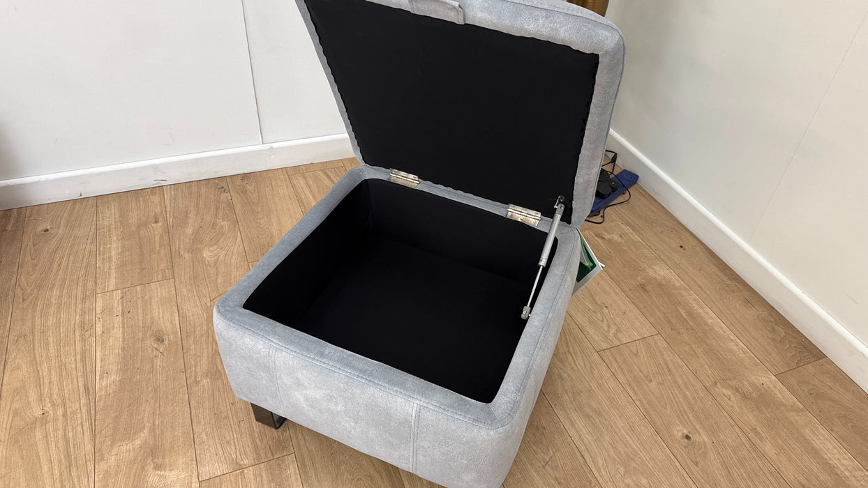 Sofology Marvella Fabric Designer Storage Footstool in Lifestyle Nubuck Feel Stone