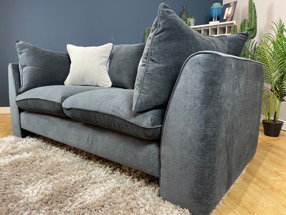 The Ziggy 2 Seater Soft Textured Chenille Slate Fabric (WA2)