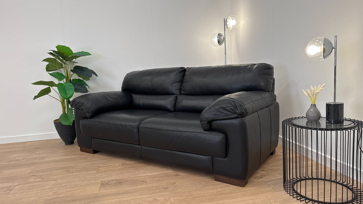 Santino 2 Seater - Leather Sofa - Hampshire Black