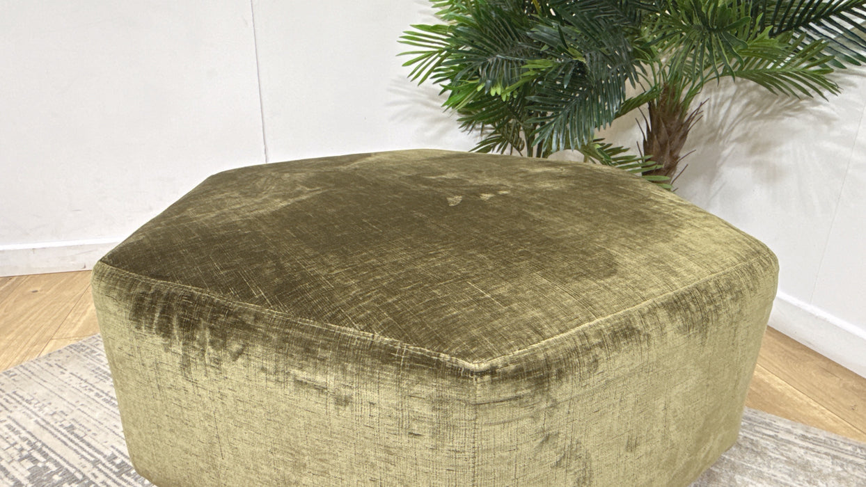 Sofology Regency Designer Footstool in  Luxe Chenille Olive All Over