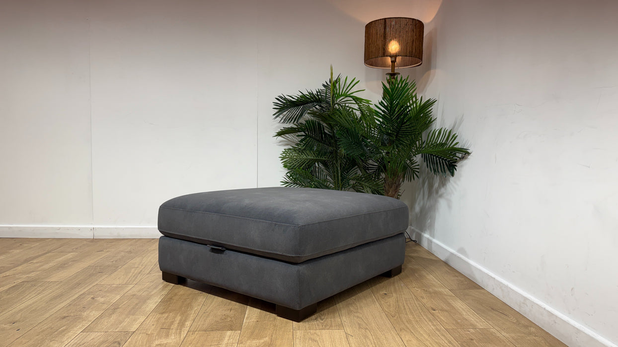 Sofology Portland Fabric Storage Footstool in Lifestyle Flecked Charcoal