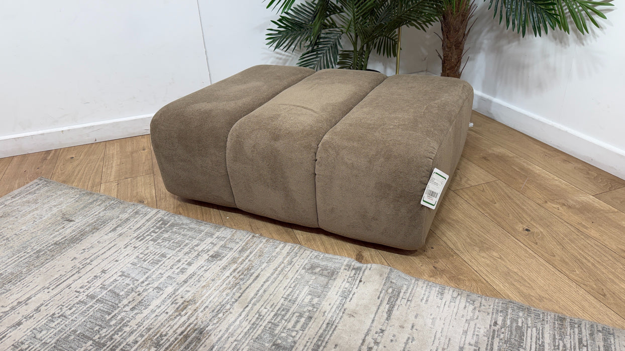 Sofology Waldorf Fabric Storage Footstool in Soft Sherpa Latte