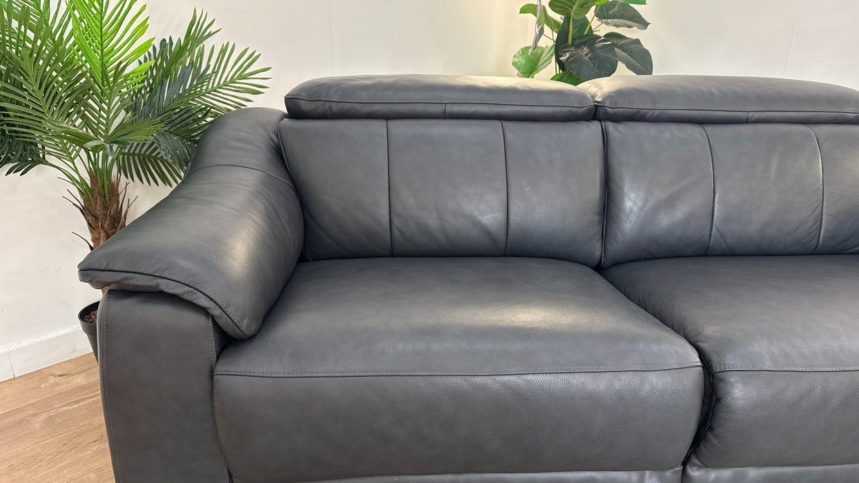 Sofology Carrera Leather 2.5 Seater in Trusty Embossed Navy