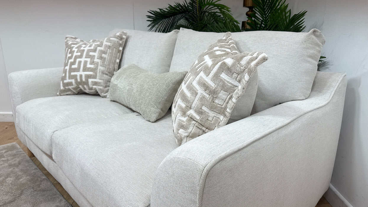 Sofology Mayfair Fabric 2 Seater in Linen Look Chenille Mist/Pearl Mix