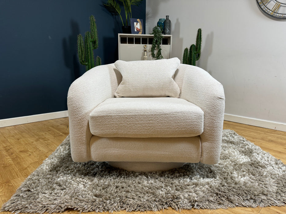 Westwood Fabric Swivel Chair - Soft Boucle Ecru - (WA2)