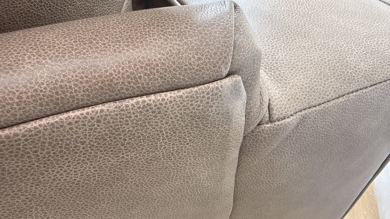 Sofology Artisan Leather 4 Seater Split in Artisan Relaxed Natural Grain Taupe/Natural Mix