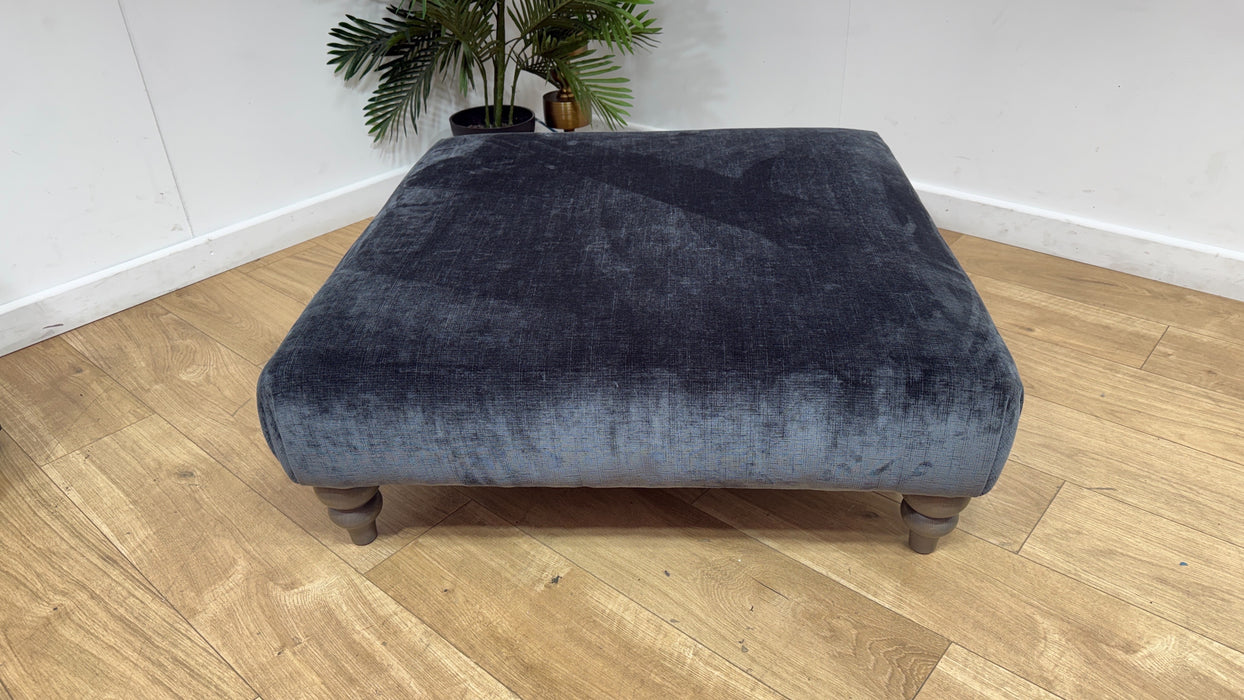 Sofology Highgrove Fabric Designer Footstool in Luxe Chenille Charcoal