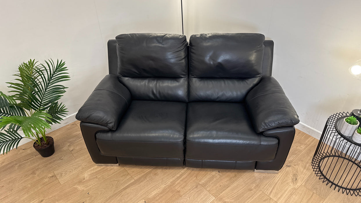 Falcon 2 Seater  - Leather Power Reclining Sofa - Black