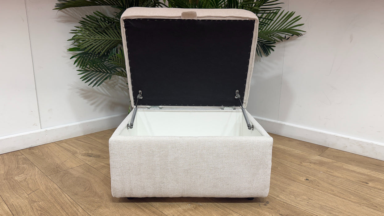 Sofology Mayfair Fabric Storage Footstool in Linen Look Chenille Mist