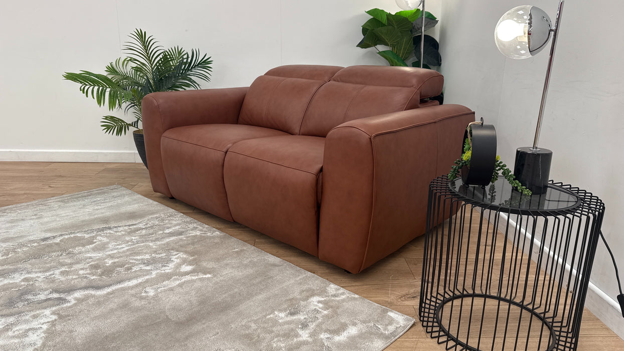 Sofology Bohemia Leather 2 Seater In Cognac