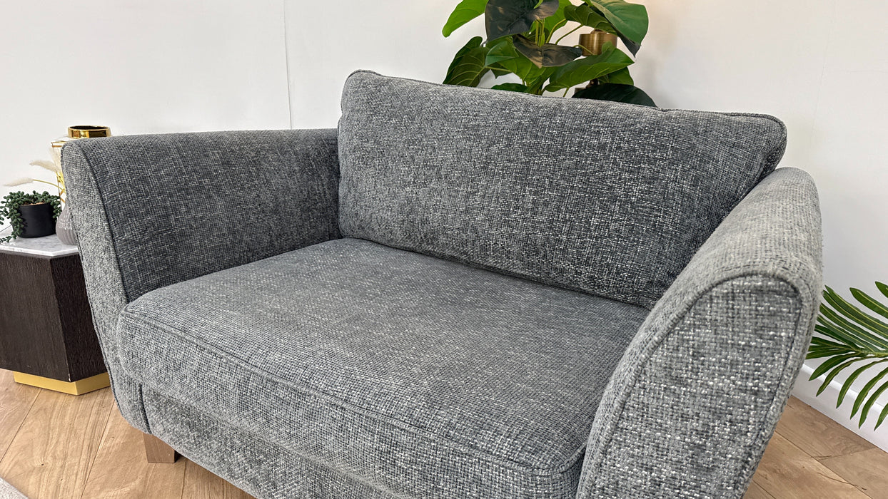 Sofology Canterbury Fabric Snuggler Chair in Weave Charcoal