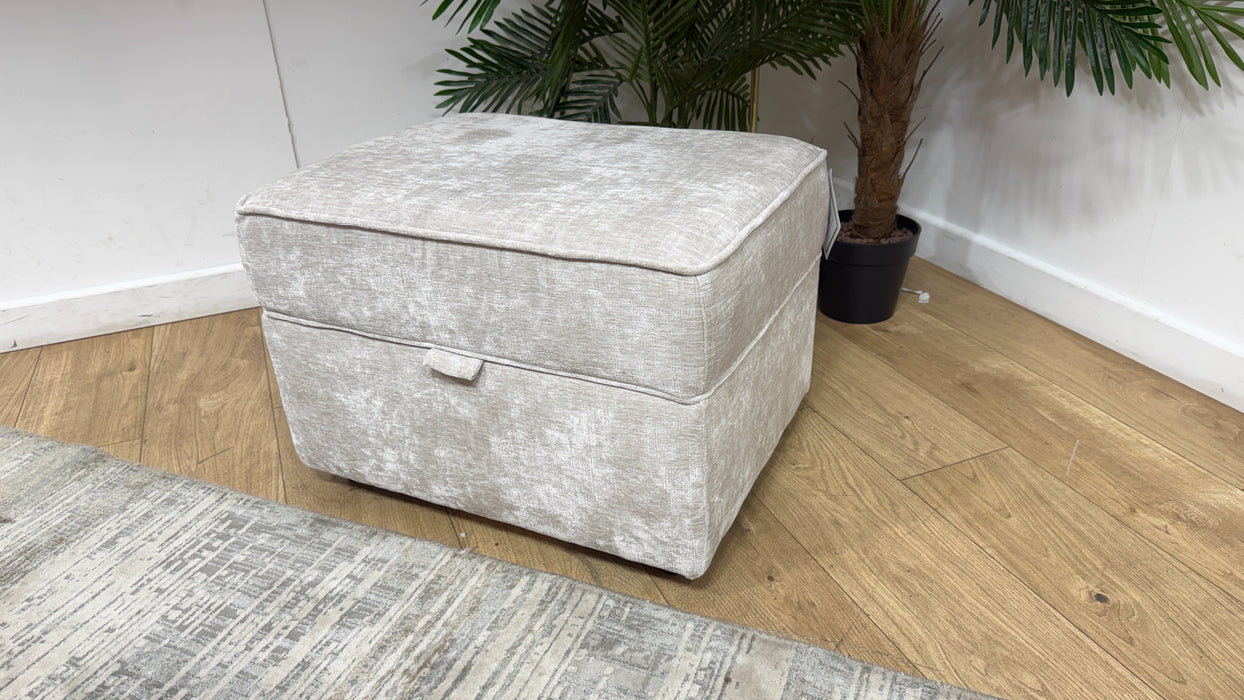 Sofology Georgio Fabric Storage Footstool Extra Flex Interior in Luxe Chenille Oyster