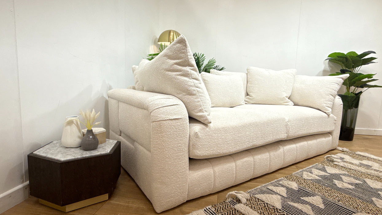 Sofology Westwood Fabric 3 Seater No Trim in Soft Boucle Ecru All Over