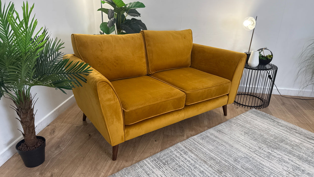 Sofology Keswick Fabric 2 Seater in Deluxe Velvet Mustard