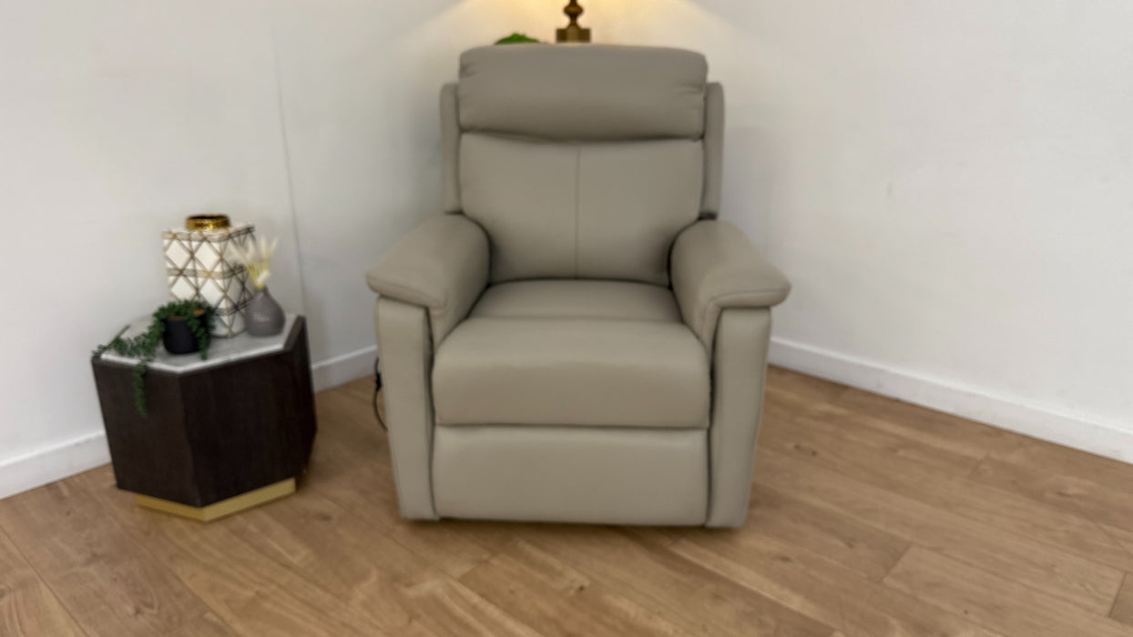 Sofology Parker Leather Chair Rise & Recline in Trusty Sheen Lead Grey