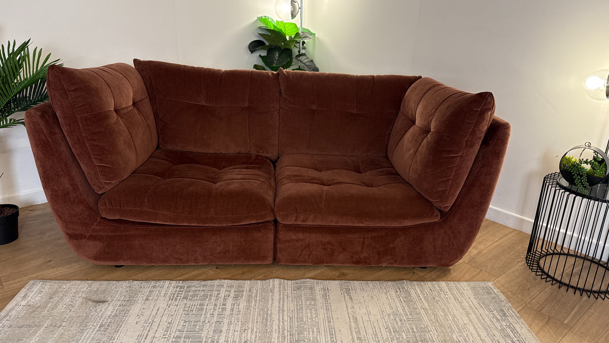 Sofology The Cocoon Fabric 3 Seater in Relaxed Chenille Burnt Sienna