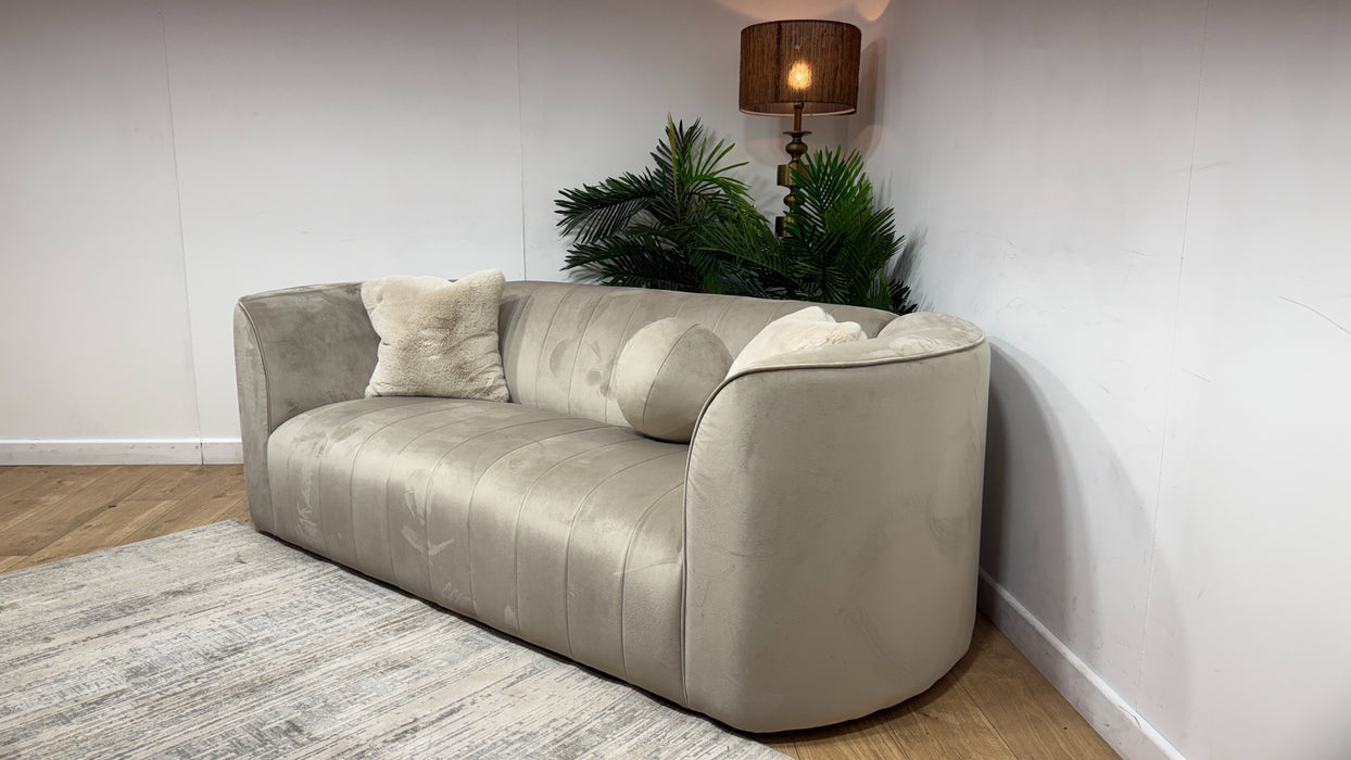 Sofology Fitzrovia Fabric 3 Seater in Matt Velvet Stone