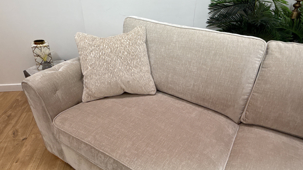 Sofology Valentina Fabric 4 Seater Split Foam Seats Full Back in Luxury Chenille Mist Mix