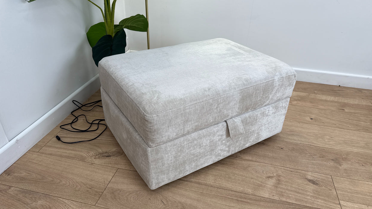Sofology The Fitzrovia Fabric Storage Footstool in Luxury Chenille Mist