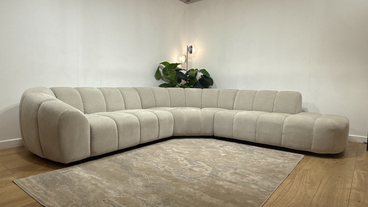 Sofology Waldorf Fabric 2 Corner 1.5 Chaise in Soft Chenille Linen Mix