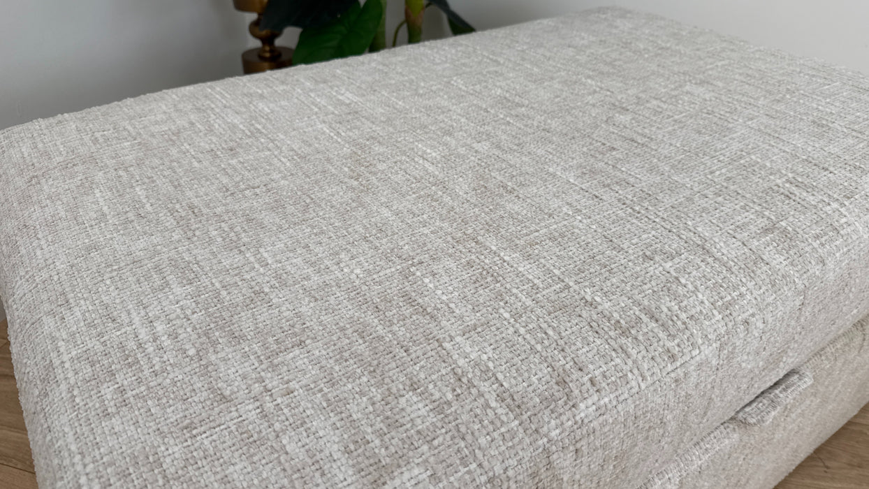 Sofology The Cove Footstool in Artisan Chenille Ecru All Over