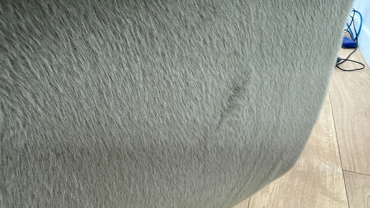 Sofology Chamonix Loveseat in Soft Short Pile Faux Fur Sage Mix