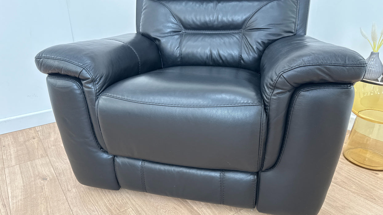 Nixon Black Leather Manual Recliner