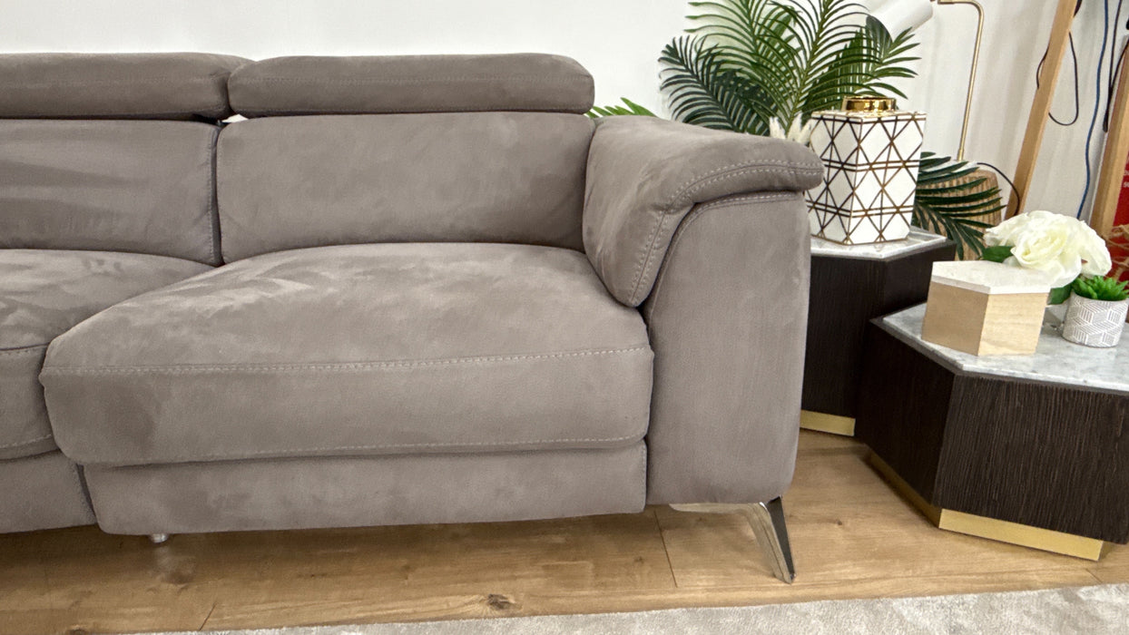 DFS Fabric Left Hand Facing Single Recliner Corner in Pewter