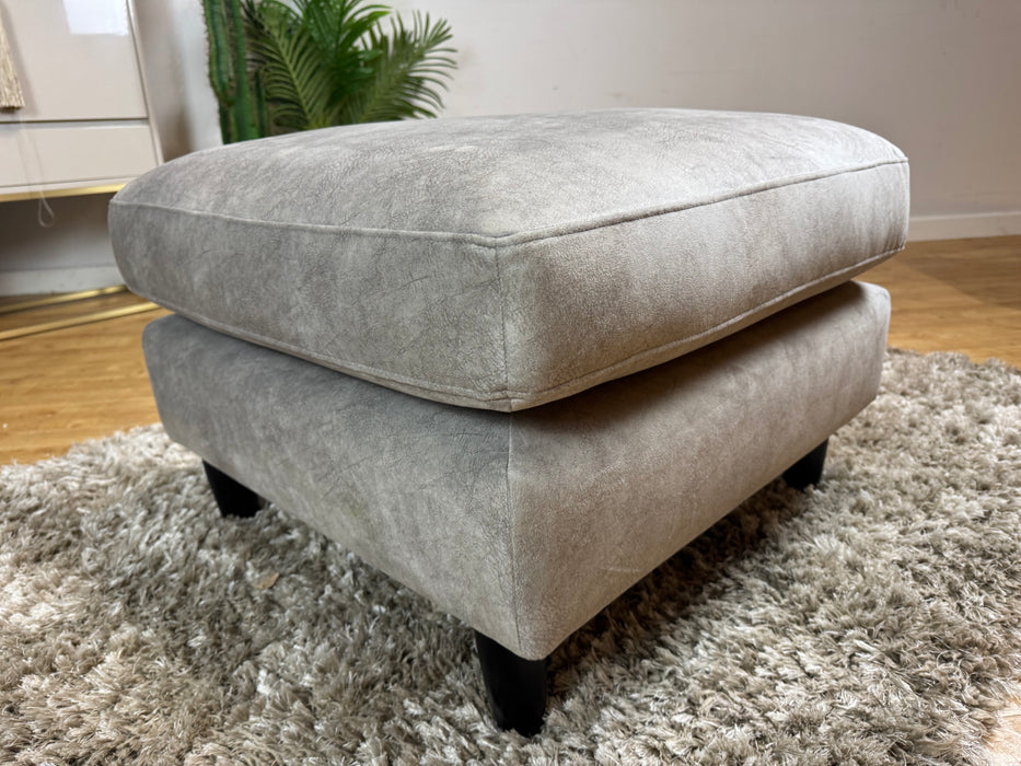 The Hackney Footstool Lifestyle Dapple Fabric Stone All over Memory Foam - WA2