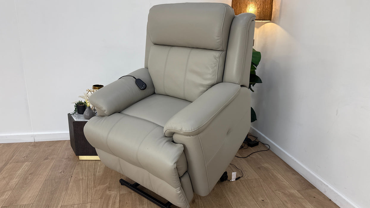 Sofology Gracie Leather Chair Rise & Tilt in Trusty Sheen Lead Grey