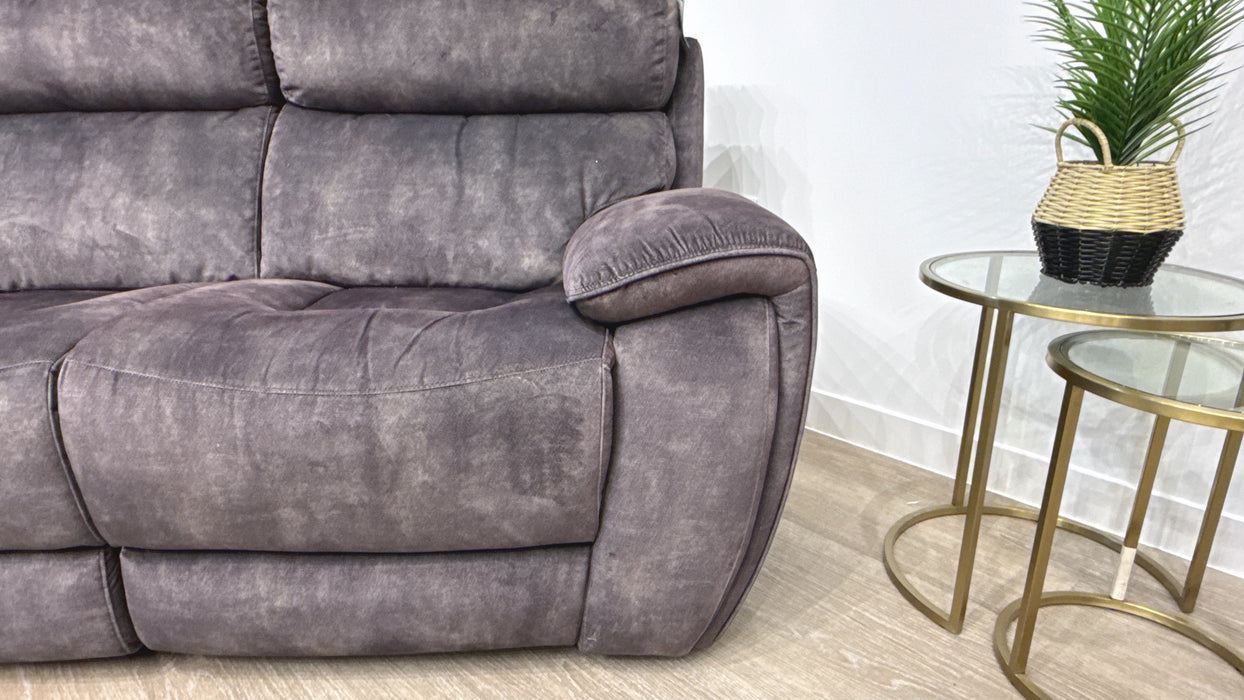 Sofology Radley Fabric 3 Seater Power Recliner + Power Hdrst in Decent Charcoal