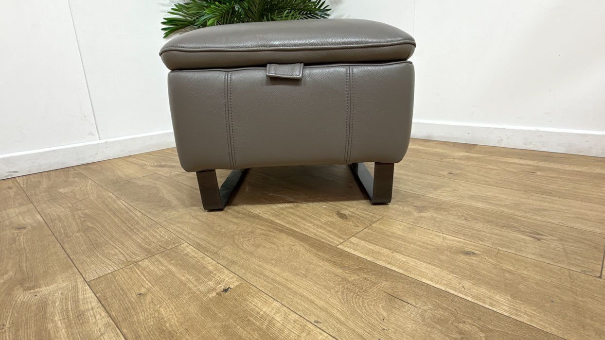 Sofology Ravello Leather Designer Storage Footstool in Trusty Embossed Elephant