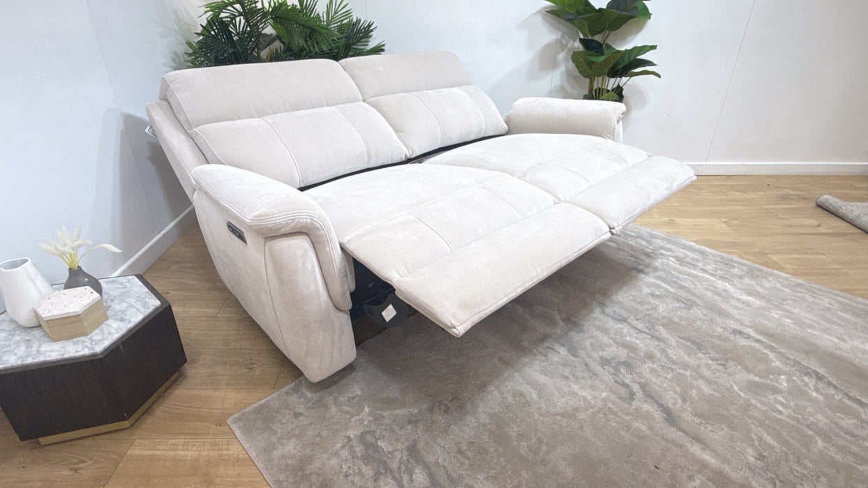 Sofology Bradie Fabric 2.5 Seater Power Recliner/Headrest in Relaxed Chenille Cotton