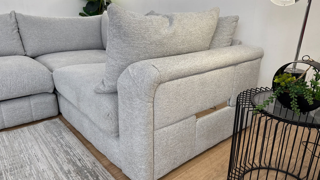 Sofology The Westwood 3 Corner 1 Fabric Sofa in Soft Boucle Silver Mix