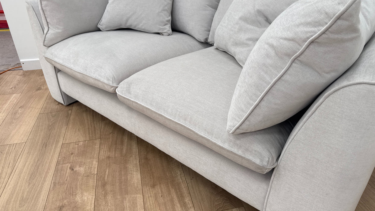 Sofology The Ziggy 2 Seater Sofa in Texture Chenille Ecru Fabric allover