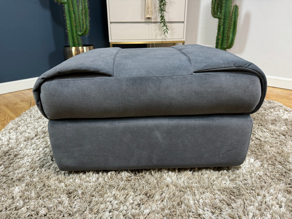 Marvella Fabric Footstool Flecked Fabric Charcoal  (WA2)